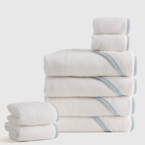 Organic Turkish Cotton Baby Bath Bundle 8-Pack in Light Blue