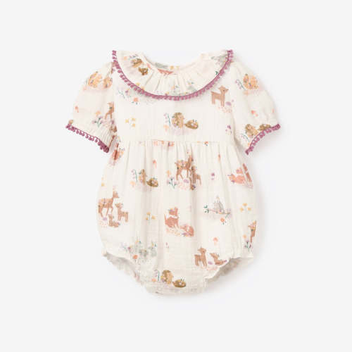Forest Family Organic Muslin Bubble Romper MULTI / 3-6M