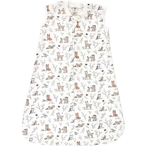 Hudson Baby Unisex Baby Premium Quilted Sleeveless Sleeping Bag and Wearable Blanket, Enchanted Forest, 0-6 Months