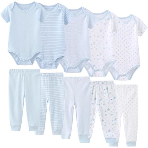 Unisex Baby Boy Girl Bodysuits And Pants Sets 10 pack Cotton Casual New born Clothes Comfort Infant Outfit