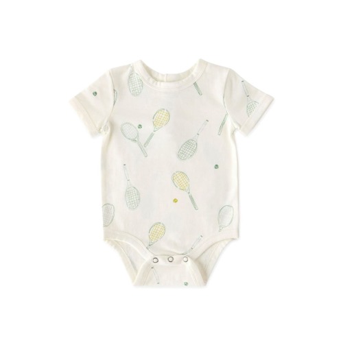 Doubles Print Organic Cotton Henley Bodysuit, 6-12M