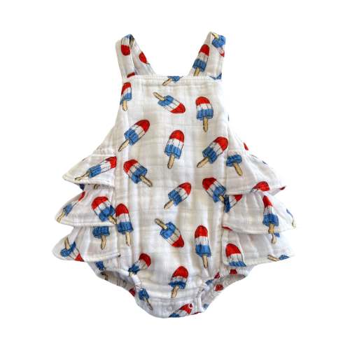 Muslin Ruffle Sunsuit, Astropops