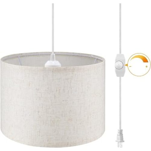 WimiSom Plug in Pendant Light,15 FT Hanging Lamp with Plug in Cord