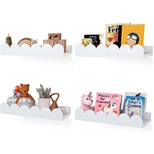 COMAX Nursery Floating Book Shelves Wall Bookshelf for Kids, Wall Book Shelf for Kids Room Bedroom, Hanging Nursery Book Shelves Wall Mounted Bookshelves, Hanging Baby Bookshelf Nursery Shelves