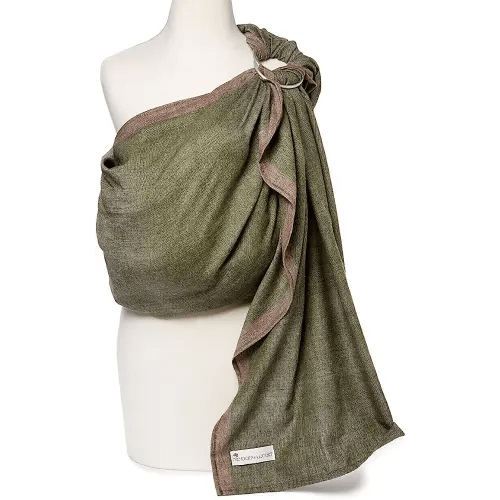Hip Baby Wrap Ring Sling Baby Carrier for Infants and Toddlers - Beautiful, 100% Soft Cotton Baby Wraps Carrier for Babies 8-35 lbs - Perfect Baby Shower Gifts Moms and Dads - Nursing Cover (Olive)