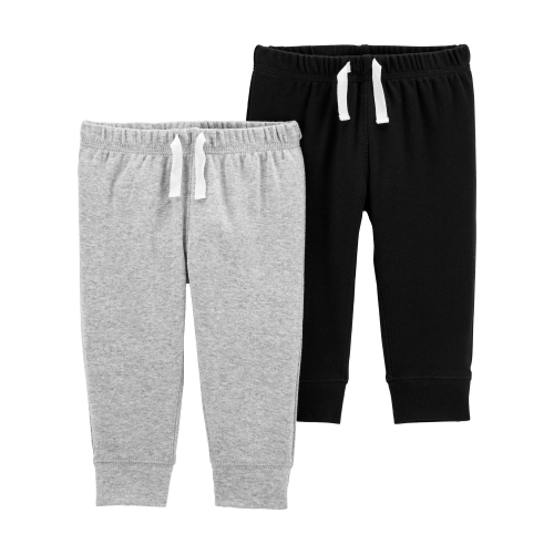 Baby Boy 2-Pack Cotton Pants - Grey/Black | Carter's