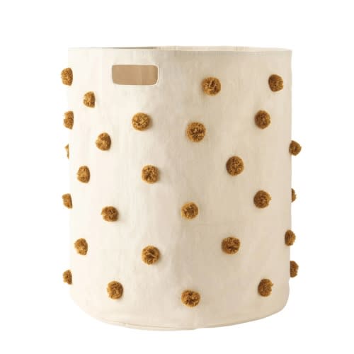 Pom Pom Basket - Hamper in Mustard