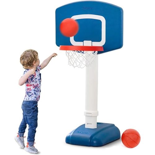 GoSports Tot Shot Toddler Basketball Set - Kids Indoor & Outdoor Toy Hoop with Adjustable Height