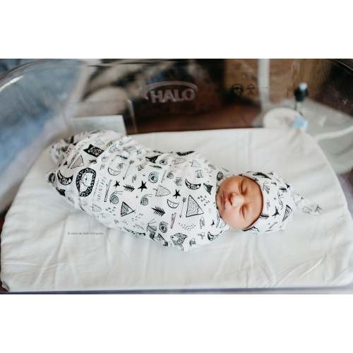 Swaddle Pod in Black & White Adventure Awaits from Wee Gallery