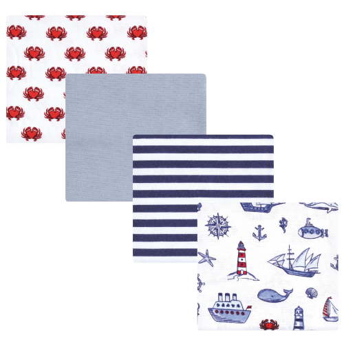 Hudson Baby Cotton Poly Flannel Receiving Blankets, Lighthouse, One Size