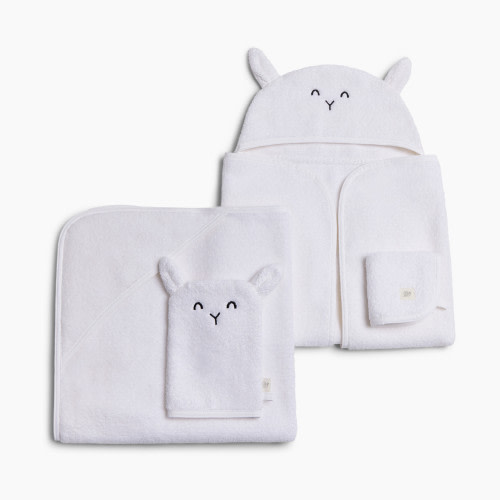 Tiny Kind Cozy Critter Organic Bath Time Set 4 Piece - Lamb, 0-24 M