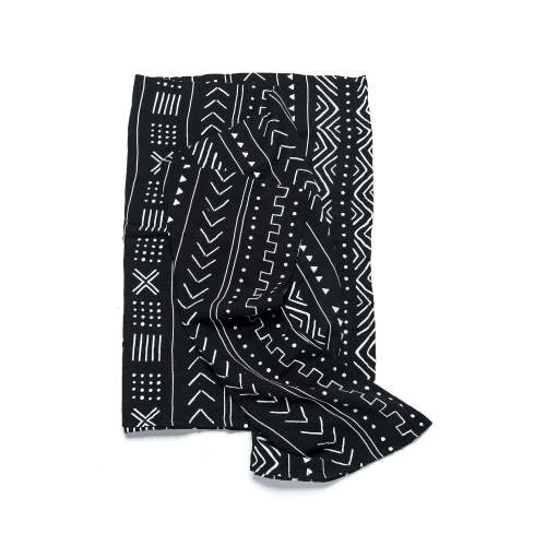 Muslin Swaddle - Black Mudcloth