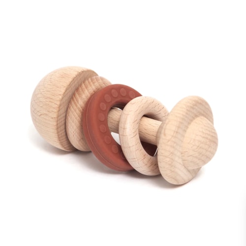 Beech Wood Rattle -clay