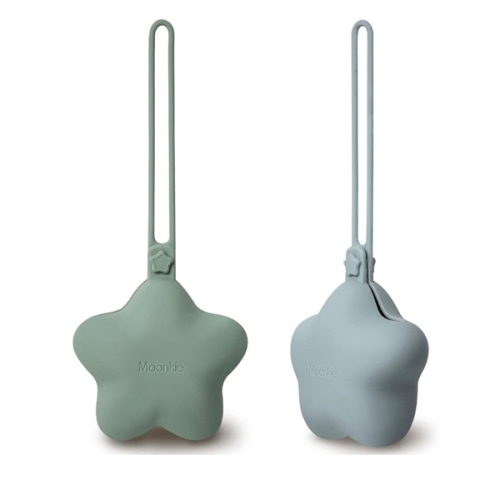 Moonkie Silicone Pacifier Holder Case, Cute Portable Pacifier Storage Case, 2 Pack