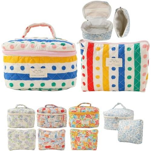 Quilted Toiletry Organizer (Colorful Dots)