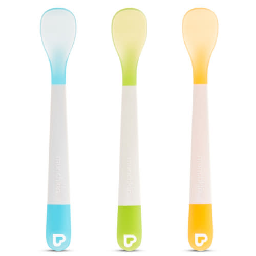 Munchkin Gentle Dip Multistage First Spoons in Light Blue/Light Green