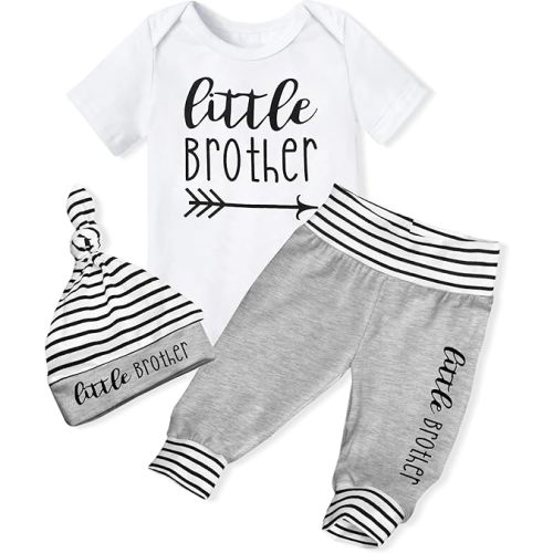 Baby Boy Clothes Newborn Boy Outfits Infant Letter Print Romper Long Pants Hat 3PCS Baby Boy's Clothing