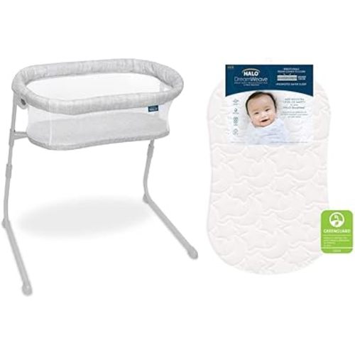 HALO BassiNest Flex and DreamWeave Breathable Mesh BassiNest Mattress Replacement Pad Bundle