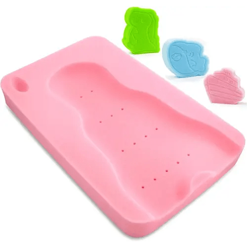 Baby Bath Sponge Soft Infant Bath Mat Newborn Cushion Odor Free (Pink)