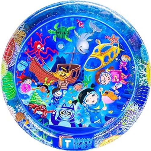 Baby Tummy Time Water Mat, Premium Activity Center Promoting Baby Motor & Sensory Development, Inflatable Pat & Play Sensory Stimulation Gift for Infants & Toddlers Boys & Girls