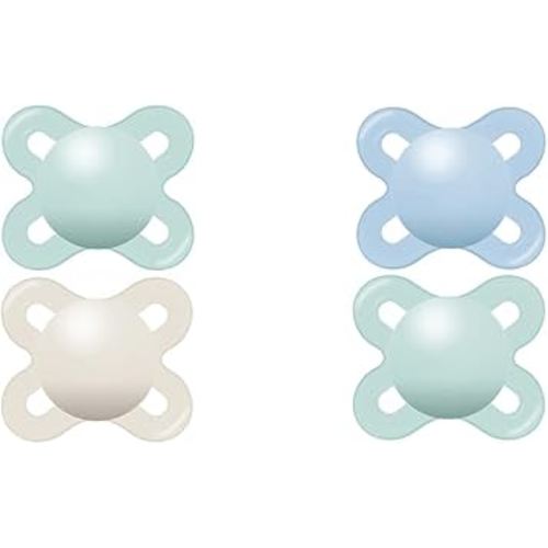 MAM Original Start Matte Newborn Baby Pacifier Pack of 2, Boy Pack of 2, Sterilizer Case, Best for Breastfed Babies Unisex and Boy 0-3 Months