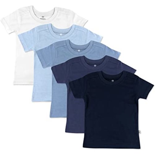 HonestBaby Multipack Short Sleeve T-Shirt Tee 100% Organic Cotton Infant Baby, Toddler, Little Kids Boys, Girls, Unisex