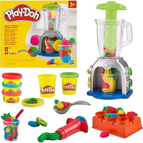 Play Doh Swirlin' Smoothies Toy Blender Playset, Play Kitchen Appliances, Kids Arts and Crafts Toys for 3 Year Old Girls and Boys and Up