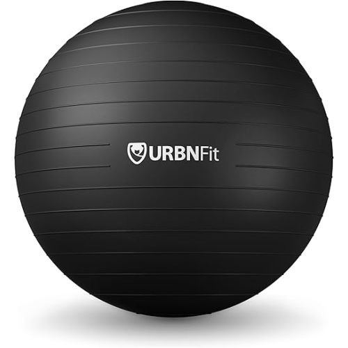 URBNFit Exercise Ball - Yoga Ball in Multiple Sizes for Workout, Pregnancy, Stability - Anti-Burst Swiss Balance Ball w/Quick Pump - Fitness Ball Chair for Office, Home, Gym