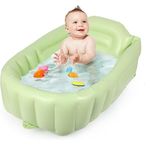 MINK Inflatable Bathtub for Toddlers - Portable Baby Tub with Collapsible Design for Easy Storage - Perfect for Newborns to Infants