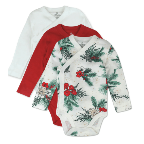 3-Pack Organic Cotton Long Sleeve Side-Snap Bodysuits | Honest Baby Clothing