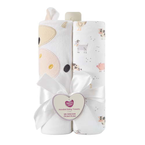 Parent's Choice 2-pack 30" x 30" Cow Hooded Towel
