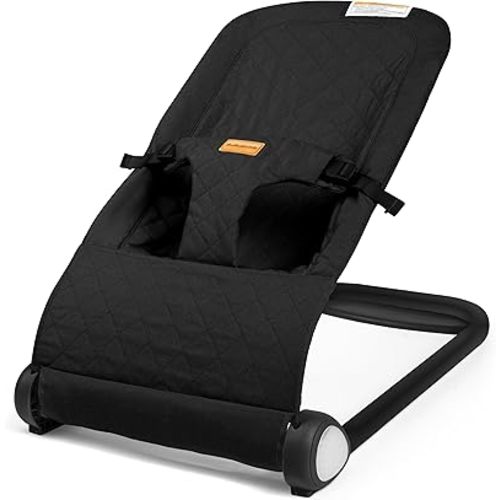 Baby Bouncer Seat, Breathable Fabric Infant Bouncer, Portable Bouncer Seat for Babies 0-6 Months, Infant Sleeper Bouncy Seat for Baby Boys and Girls