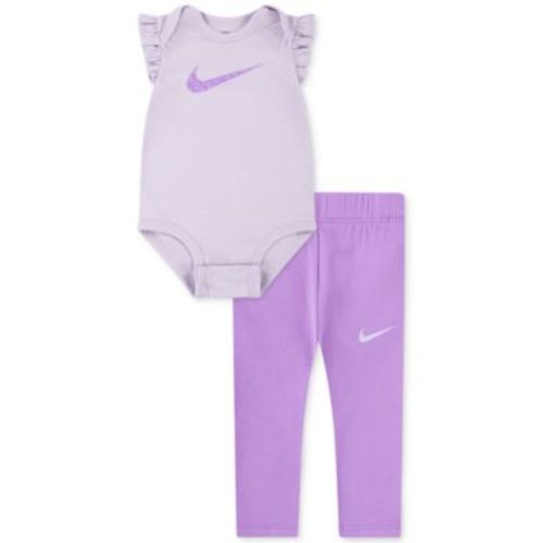 Baby Girls Swoosh Motion Bodysuit & Leggings, 2 Piece Set