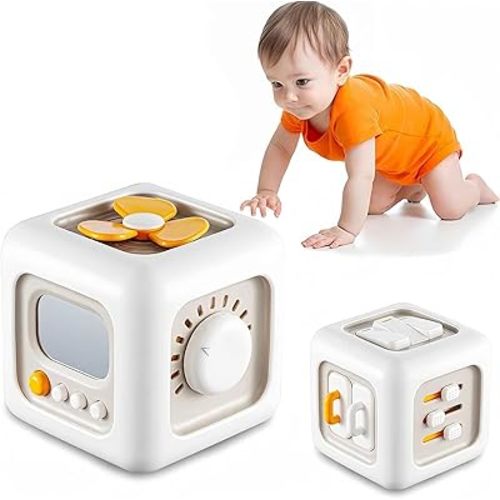 Montessori Toys For 1 Year Old: Baby Activity Cube Sensory Busy Cube For Toddlers 1-3 - 1st First Birthday Boys Girls Gifts - Infant Baby Toys 6-12-18 Months Toddler Car Airplane Travel Essentials