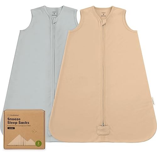 2-Pack Baby Sleep Sacks, Zipper Wearable Blanket - 0.5TOG Organic Cotton, Lightweight, Soft Cozy Infant Sleeping Sack 3-6 months, Easy to Wear Small Newborn Transition Swaddles Sleepsacks (Toasty)