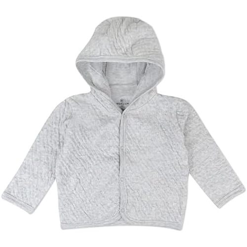 HonestBaby Front Hooded Jackets, Side-snap Top, Hoodies in Cozy 100% Organic Cotton Infant Baby Boys, Girls, Unisex