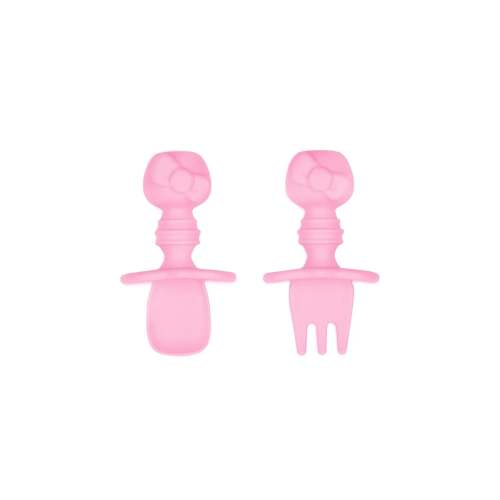 Hello Kitty Chewtensils Silicone Baby Spoon and Fork Set | Bumkins Baby