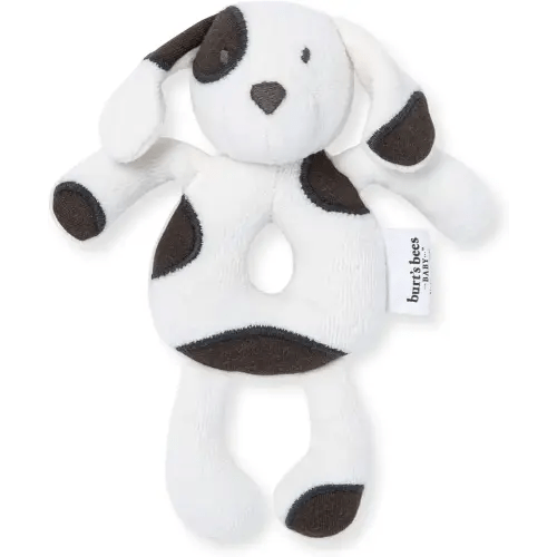 Burt's Bees Baby Unisex Infant Rattle Toy, Nursery Sensory Animal Plush Made with 100% Organic Cotton Shell and Polyester Fill, Sweet Bear, Bunny, or Dog Stuffed Animals for Babies