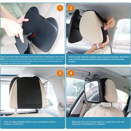 Baby Car Mirror 2 Pack - Safely Monitor Infant Child in Rear Facing Car Seat,Wide Angle Adjustable Baby mirror for car,Secure and Shatterproof,Crash Tested & Certified for Safety - 2 Pack baby car mirrors