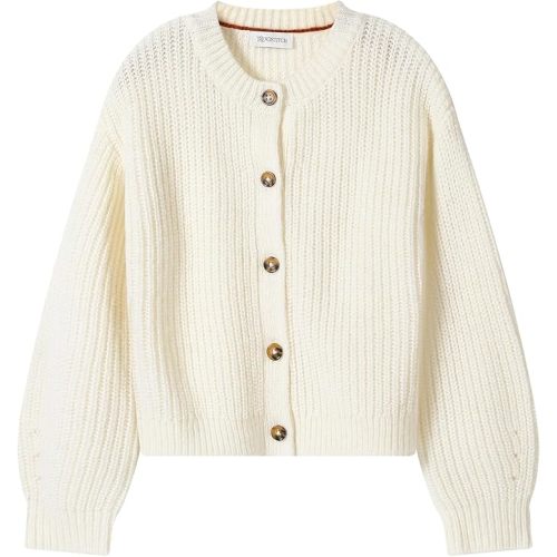 Girls' Cardigan with Button Loose Long Sleeve Shrug Sweaters Cropped Uniforms Kids Knit Sweater Outerwear