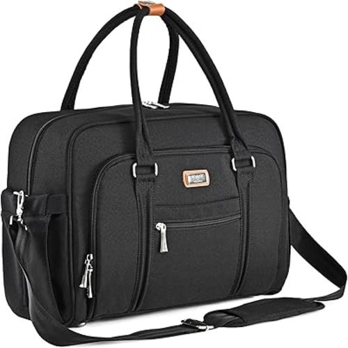 WELAVILA Diaper Bag Tote Large Diaper Bag with Changing Pad Attached & Insulated Pockets For Mom & Dad - Unisex Multifunction Travel Diaper Tote - Black - Diaper Tote Bag - Travel Diaper Bag