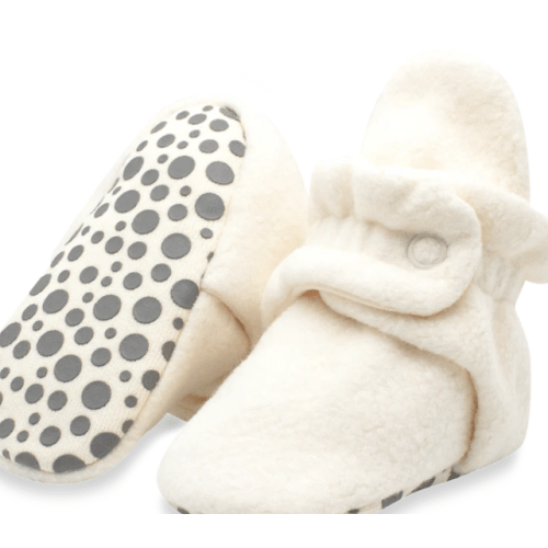 Zutano Cozie Fleece Stay-On Baby Bootie Slipper - Cream
