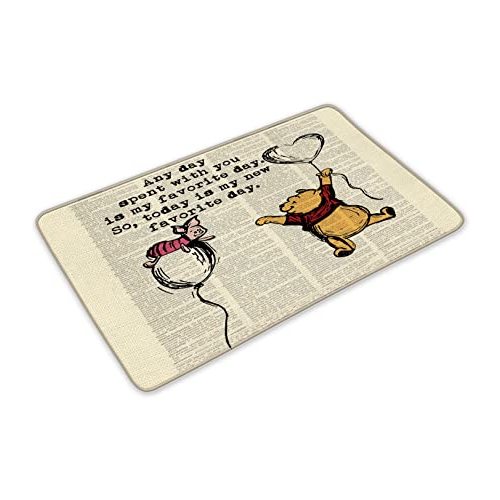Giosve Funny 17 x 30 in Doormat, Indoor Outdoor Entrance Linen Floor Mat Children Room Love Decor Non Slip Rubber The Bear Mats