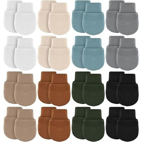 Cuffbow 16 Pairs Baby Mittens for Newborn Baby Boys Girls Infant Toddler Mittens No Scratch Gloves for Babies 0-6 Months