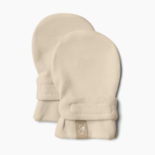 Bamboo & Organic Cotton Mitts - Oat, 0-3 M