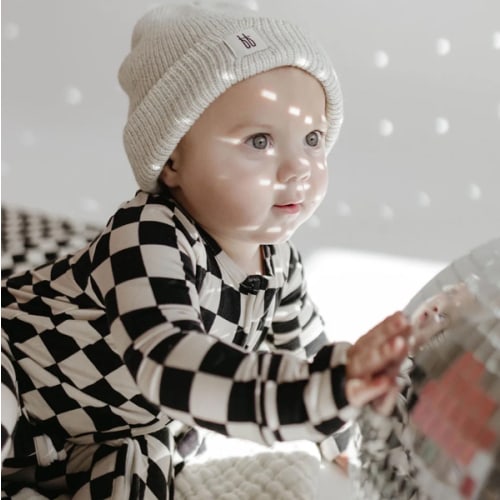 Black Checker | Bamboo Zip Pajamas