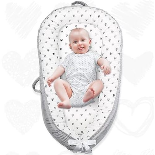 Baby Lounger,Portable Cosleeper, Polyester Cotton Infant Nest Cover, Comfortable Newborn Lounger, Ultra Baby Shower, Travel Baby Bed