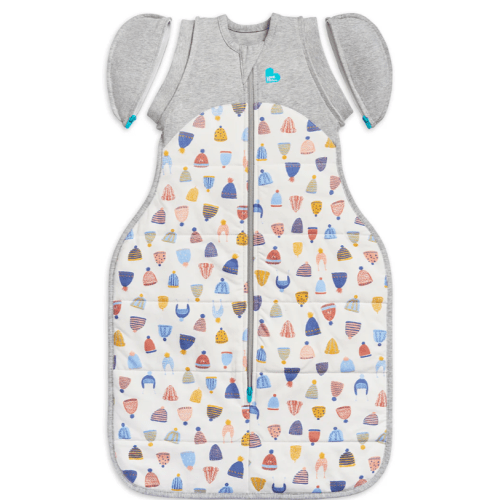 Swaddle Up™ Transition Bag 2.5 TOG (61-68°F) White Happy Hats Quilted Cotton
