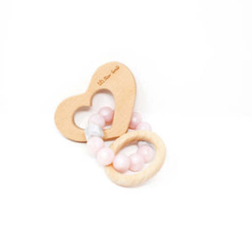 Heart Rattle - Natural Beech Wood – Cheeky Baby Boutique Rome