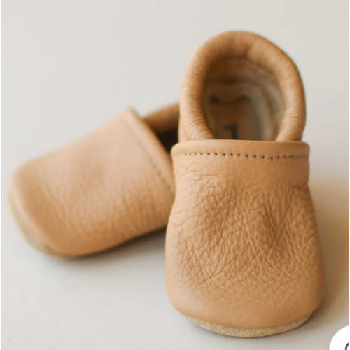 Gender Neutral Light Brown Leather Baby Shoes – Sun & Lace